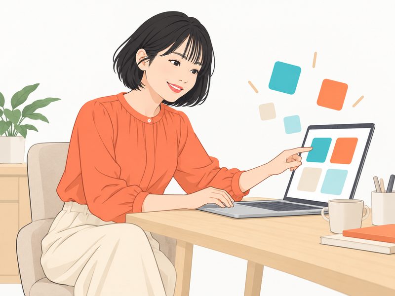 新しいアプリを次々に試す女性